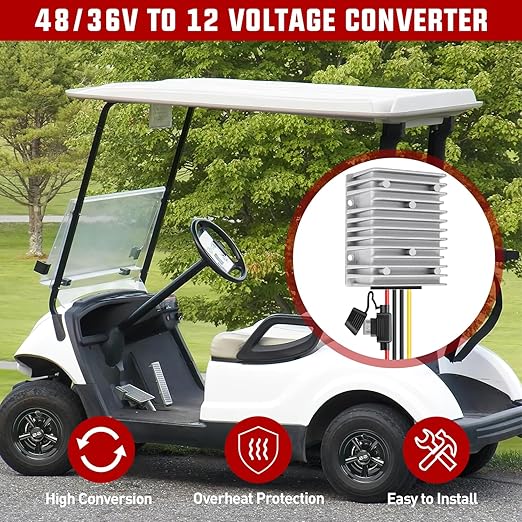 Nilight 48V 36V to 12V Voltage Converter 360W 30A Regulator Step Down to 12VDC Waterproof DC Convert Reducer Power Supply Transformer Module for Golf Cart Scooters