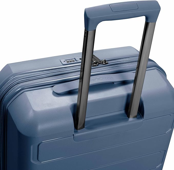 Traveler's Choice Pagosa Hardshell Expandable Luggage with Spinner Wheels, Slate Blue, 30-Inch Large