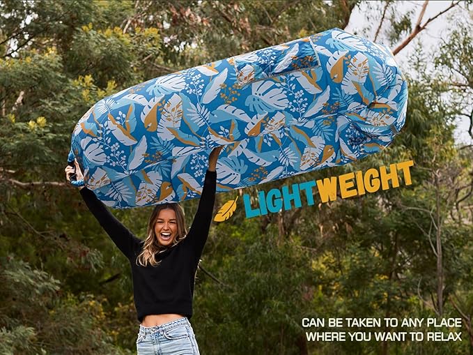 WEKAPO Inflatable Couch Air Lounger Chair - Camping & Beach Accessories, Portable Blow up Sofa for Hiking, Lawn, Indoor/Outdoor Movies & Music Festivals. Lightweight and Easy to Set Up Air Hammock