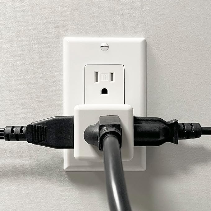 Maxxima 3 Outlet Cube Adapter Wall Plug - Grounded Electrical Wall Tap Outlet Splitter, Multi-Plug Extender for Extra Space, Convenient for Travel - 4 Pack