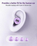 Ear Plugs Noise Cancelling for Sleeping: 45dB Earplugs with 8 Eartips & Ultra-Soft Silicone - Reusable Earbuds for Concerts, Travel, Snoring, Side Sleepers