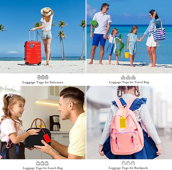 20 Pack Luggage Tags for Suitcases, Airplane Travel Essentials for Flying, International Travel Must Haves, and Luggage Accessories by Sodsay