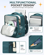 coofay Large Travel Backpack Carry on Flight Approved Mochila De Viaje Carry on Backpack for Airplanes Spirit Airlines Personal Item Bag 18x14x8 Inches Travel Bag Traveling Backpack for Women Men