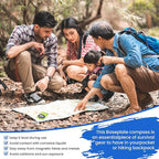 Multifunctional Waterproof Orienteering Compass Mini Portable Survival Compass for Map Reading, Hiking, Camping, Backpacking, Perfect Outdoor Scout Gifts for Kids, Orange