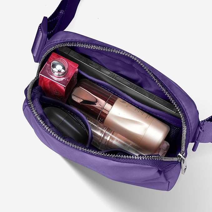 JSJ Mini Fanny Pack for Women & Men,Valentines Day Gifts for Girls Teens Kids Daughter Sister Her,Trendy Stuff Crossbody Bags Cute Everywhere Belt Bags. (Purple)