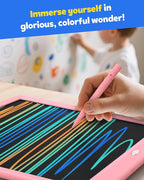 TEKFUN LCD Writing Tablet Doodle Board, 8.5inch Colorful Drawing Pad for Kids,Toys Gifts for 3 4 5 6 7 8 Year Old Girls Boys Pink