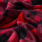 CARSTENS, INC. Travel Blanket, Premium Compact 2-in-1 Airplane Blanket/Pillow, Red Buffalo Plaid