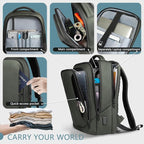 hk Laptop Backpack for Men with USB Charging Port Water-Resistant for 15.6 Inch Computer Bag Durable High-Tech Daypack Casual Backpack for Business Work College Weekender Travel- Green