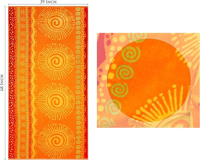 COTTON CRAFT Oversized XL Beach Towel 39 x 68-2 Pack - 100% Cotton Velour - Big & Huge - Pool Picnic Bath Towels - Jacquard Terry Thick Plush Super Soft Luxury - 450 GSM - Sunshine Orange Yellow