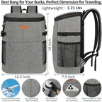 Camping Cooler Backpack 30 45 Cans, Soft Backpack Coolers Insulated Leak Proof Travel Cooler Bag Waterproof Lunch Picnic Beach Work Trip Thermal Bag Drink Beverage Beer Bag Cooler