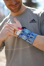 Travel Wrist Wallet Pouch With Zipper Pocket For Cash, Cards, Money. Made For Travel, Running, Walking & Hiking - Maui Blue/Black