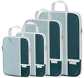 Percover Compression Packing Cubes 4-Piece Set, Packing Cubes Compression for Travel with Label Pockets, Travel Organizer for Carry On & Checked Luggage, Peacock Green