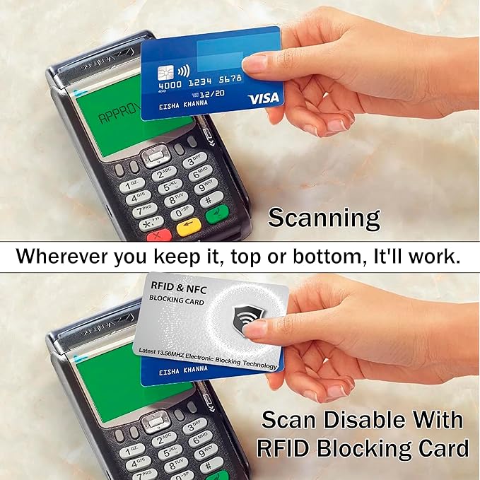 SaiTech IT 10 Pack RFID Blocking Card, Slim Protector for Entire Wallet, Purse, and Debit Credit Cards from NFC Contactless Theft for Men & Women - WG Silver