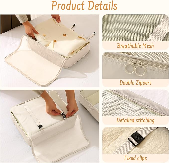8 Set Packing Cubes for Travel Suitcase Organizer Bags Luggage Packing Cubes Set Travel Essentials Accessories Gifts for Women