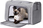 Amazon Basics Soft Cat & Dog Carrier with Adjustable Shoulder Strap, Airline-Approved, Foldable and Portable Design, Mesh Ventilation, Folds Flat for Storage