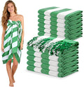 12 Pack Turkish Beach Towel 36"x71" Extra Large Beach Towels Sand Free Bath Towels Adults Lightweight Quick Dry Pool Towels Green