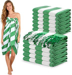12 Pack Turkish Beach Towel 36"x71" Extra Large Beach Towels Sand Free Bath Towels Adults Lightweight Quick Dry Pool Towels Green