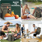 BAGPARKK Insulated Cooler Backpack,33/45 Cans Multifunctional Double Deck Leakproof Cooler Bag with Sternum Strap,Large Capacity Lightweight Travel Camping Beach Backpack