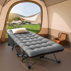 ABORON Camping Cot for Adult 28" Extra Wide, 2PK Heavy-Duty 1200D Oxford Cot for Sleeping, Portable Folding Camp Bed with Mat & Carry Bag