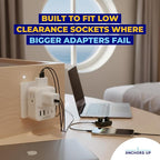 Cruise Approved UK Plug Travel Adapter for Cruise Ships – Non Surge 8-in-1 Multi Plug Extender with 4 AC Outlets, 2 USB & 2 USB-C Ports – Compact Cruise Essential for Cunard, P&O & More
