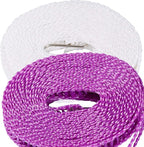 Foshine 2 Pack Clotheslines 1.64ft Length Camping 5m Clothesline White Purple Drying Rope Portable Windproof Travel for Indoor Outdoor Laundry