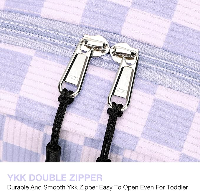 STEAMEDBUN Corduroy Kids Backpack for Girls and Boys 5-8: Girls Backpack for Elementary Kindergarten - 15 inch Cute Backpacks for Kids - Checkerboard