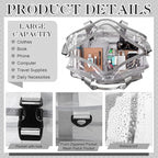 Abbylike Clear Bag Large Heavy Duty Tote for Stadium Events 20" Duffle Transparent Gym Bag for Sport Event Travel Makeup Work