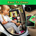Car Organizer Kick Mats Back Seat Protector, Car Back Seat Organizer with Tablet Holder Pocket for Kids, Travel Accessories with 10 Storage Pockets, 2 Pack