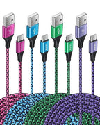 [4Pack/6FT] USB Type C to USB A Cable, 3A Fast Charging Long Android USBC Phone Power Charger Braided Cord for Samsung Galaxy Charger Droid iPhone 17e 17 16e 16 15 Pro Max Moto Android Type-C Cable