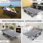 ABORON Camping Cot for Adult 28" Extra Wide, 2PK Heavy-Duty 1200D Oxford Cot for Sleeping, Portable Folding Camp Bed with Mat & Carry Bag