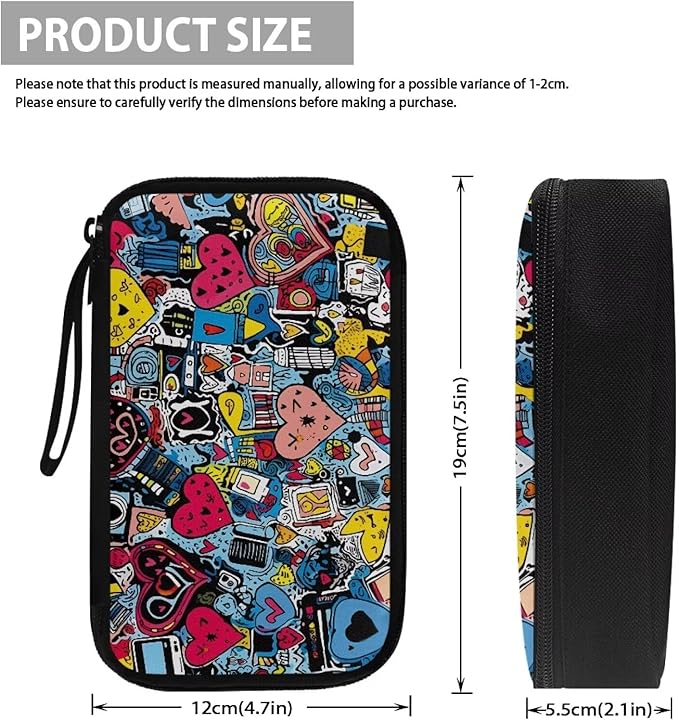 Love Heart Print Electronic Organizer, Travel Cable Organizer, Portable Waterproof Pouch, Electronic Accessories Storage Case for Cable, Cord, Charger, Phone, Earphone