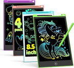 TECJOE 4 Pack LCD Writing Tablet, 8.5 Inch Colorful Drawing Board, Kids Travel Games Activity Learning Toys, Birthday Gifts for 3-8 Year Old Boys Girls Toddlers Preschooler