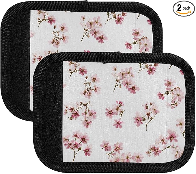 Light Pink Floral Small 4 Luggage Handle Wrap for Suitcase Luggage Tags Handle Covers Identifiers Soft Decorations Travel Accessories 2 Pack
