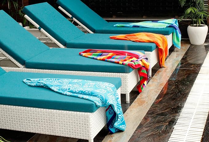 COTTON CRAFT Large Beach Towel - 4 Pack 100% Cotton Velour Jacquard - Pool Picnic Bath Travel Beach Towel - Plush Super Soft Absorbent Quick Dry Luxury - 450 GSM - 32x63 - Multi Color