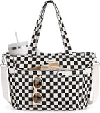 Bagstellar Corduroy Tote Bag for Women, 17 Pockets Laptop Work Tote Bag Lightweight Teacher Nurse Bible Bag for School Travel | with 40oz Cup Holder, Multi Compartment, Zipper Crossbody Bag, College Shoulder Bag, Daily Purse w/ Strap, Ideal Gift for Women