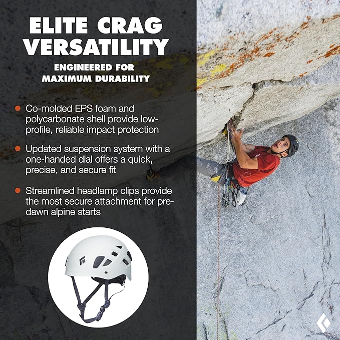 BLACK DIAMOND Half Dome Rock Climbing Safety Helmet | Adjustable Fit | Lightweight & Durable | Ventilated Protection