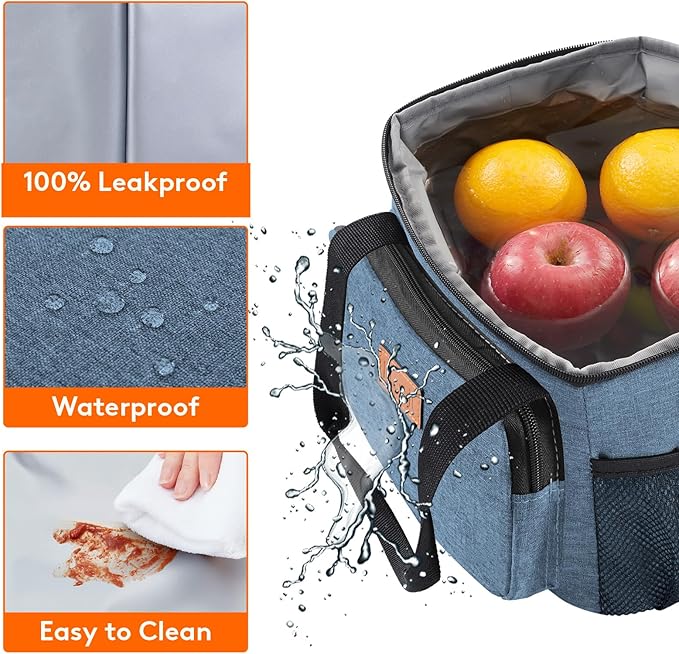 Lifewit Medium Lunch Bag, Insulated Lunch Box, Soft Cooler Cooling Tote for Adult Men Women, Light Blue 12-Can (9L)