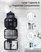 Maliton Toiletry Bag for Men & Women Travel Toiletry Bag Hanging Toiletry Bag Hygiene Organizer with 4 Compartments Waterproof Bathroom Shower Bag Large Toiletries Travel Bag(Black (Navy Blue)