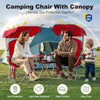 VTOY Portable Camping Chair with Canopy - Folding Chair with Canopy, Durable 600D Oxford Canopy Chair for Camping, Beach, Picnics, Fishing & Sports