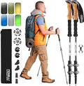 Foxelli Trekking Poles – Lightweight Collapsible Aircraft Grade Aluminum Hiking Poles with Cork Grips Quick Locks & All-Terrain Accessories – Pair of 2