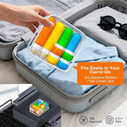 Travel Bottles for Toiletries 8 Pack: TSA Approved 3oz Leak Proof Containers - Silicone Squeezable Bottles for Shampoo Lotion - Travel Essentials for Women Men with Clear Bag