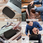 FYY Electronic Organizer, Travel Cable Organizer Bag Pouch Electronic Accessories Carry Case Portable Waterproof Double Layers Storage Bag for Cable, Charger, Phone, Earphone, Medium Size, Coffee