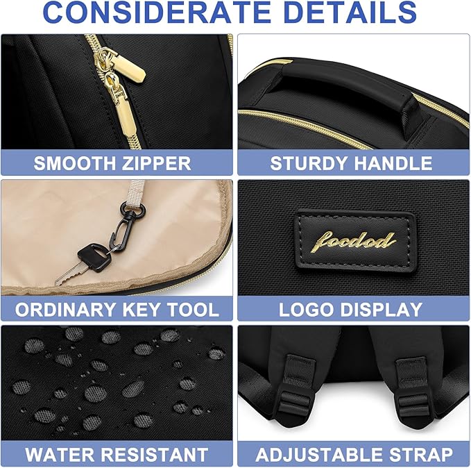 Focdod Laptop Backpack for Women Bookbag: 15.6 inch Work Backpacks with Pouch Pocket for Large Capacity Cup & USB Charger College Book Bag Travel Business Nurse Teacher Bookbags Anti-theft Back Pack
