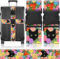 Slohif Luggage Straps for Suitcases Travel Belt Accessories Luggage Connector Identifiers 2 Pack Over Handle with Buckle Unique Nylon Adjustable Strap for Sleeping Bag Car Seat Cat