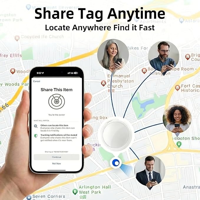 2 Pack GPS Tracker for Vehicles with Magnetic Case Work with Apple Find My(iOS Only) Waterproof Global Real-Time Location Tracking Hidden Car Device Bluetooth Finder No Fee or Subscription Required