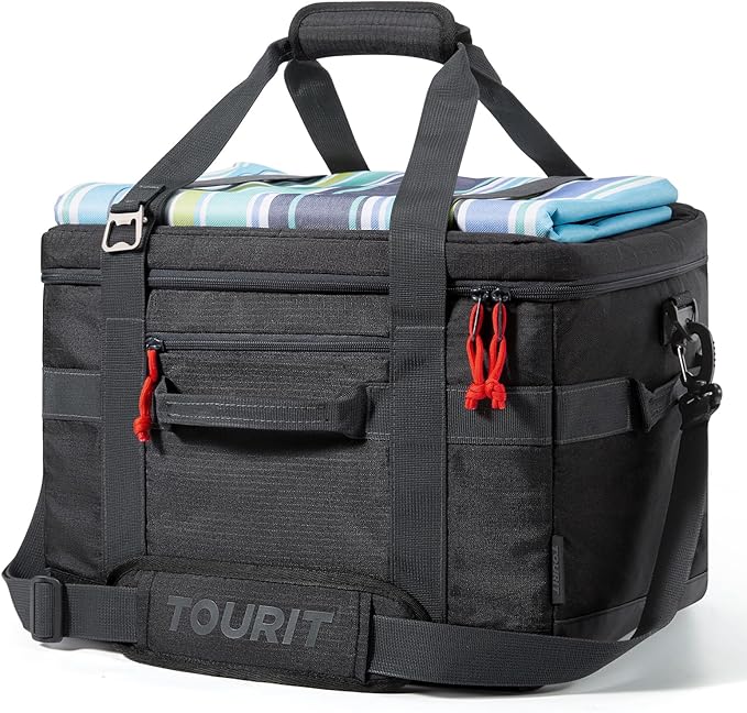 TOURIT Soft Sided Cooler Bag Insulated 30/48/60 Cans, Large Collapsible & Leakproof Ice Chest for Picnic, Beach, Camping, Travel