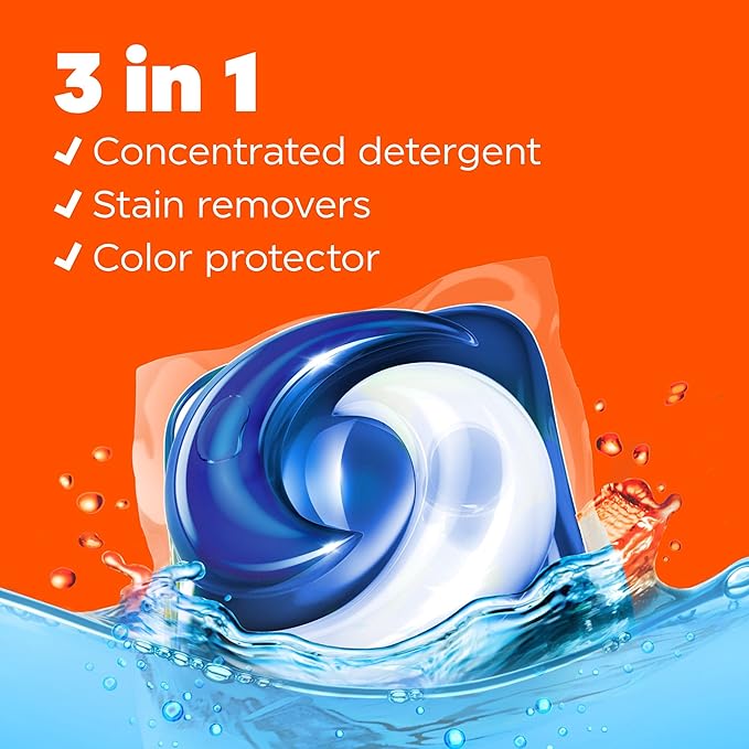 Tide PODS laundry detergent pacs, 3-in-1 Stain Remover, Odor Fighter, Color Protector, 76 Count, HE compatible, Clean Breeze Scent