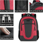 BIKROD Travel Laptop Backpack for Woman and Men, School Backpack for Teens, Waterproof College Back Pack for 15.6 IN Laptop Backpack, Adult Business Computer Travel Backpack, BlackRed