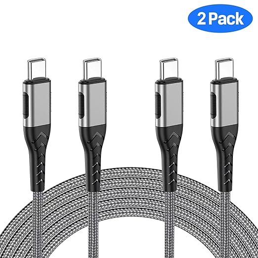 Durcord USB C to USB C Cable, 2Pack100W 3ft USB C Charger Cable Fast Charging for Android Phone Pad, Type C to Type C Charger Braided Compatible with iPhone 15 Pro/Plus/Max/Android/Phone/Pad
