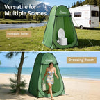 Wolfwise Pop Up Shower Tent, Portable Instant Changing Tent with Ventilation Window & Carry Bag, Privacy Bathroom Toilet for Beach, Camping & Outdoor, Width 47 ", Height 75 ", Green